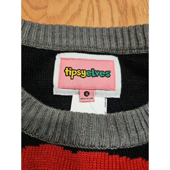 Tipsy Elves Cat Christmas Holiday Ugly Sweater Unisex Sz Small Pullover - Picture 2 of 6